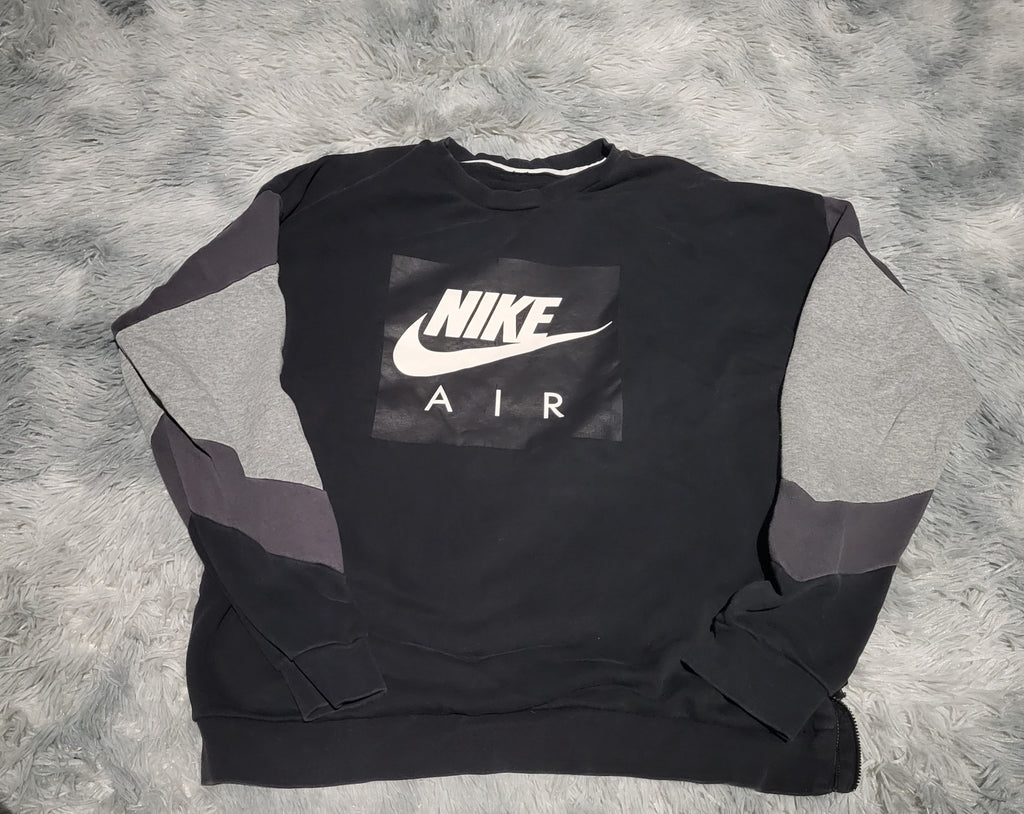 Sweat Nike Air Crewneck - Noir & Gris - Taille L - Zip Latéral Style
