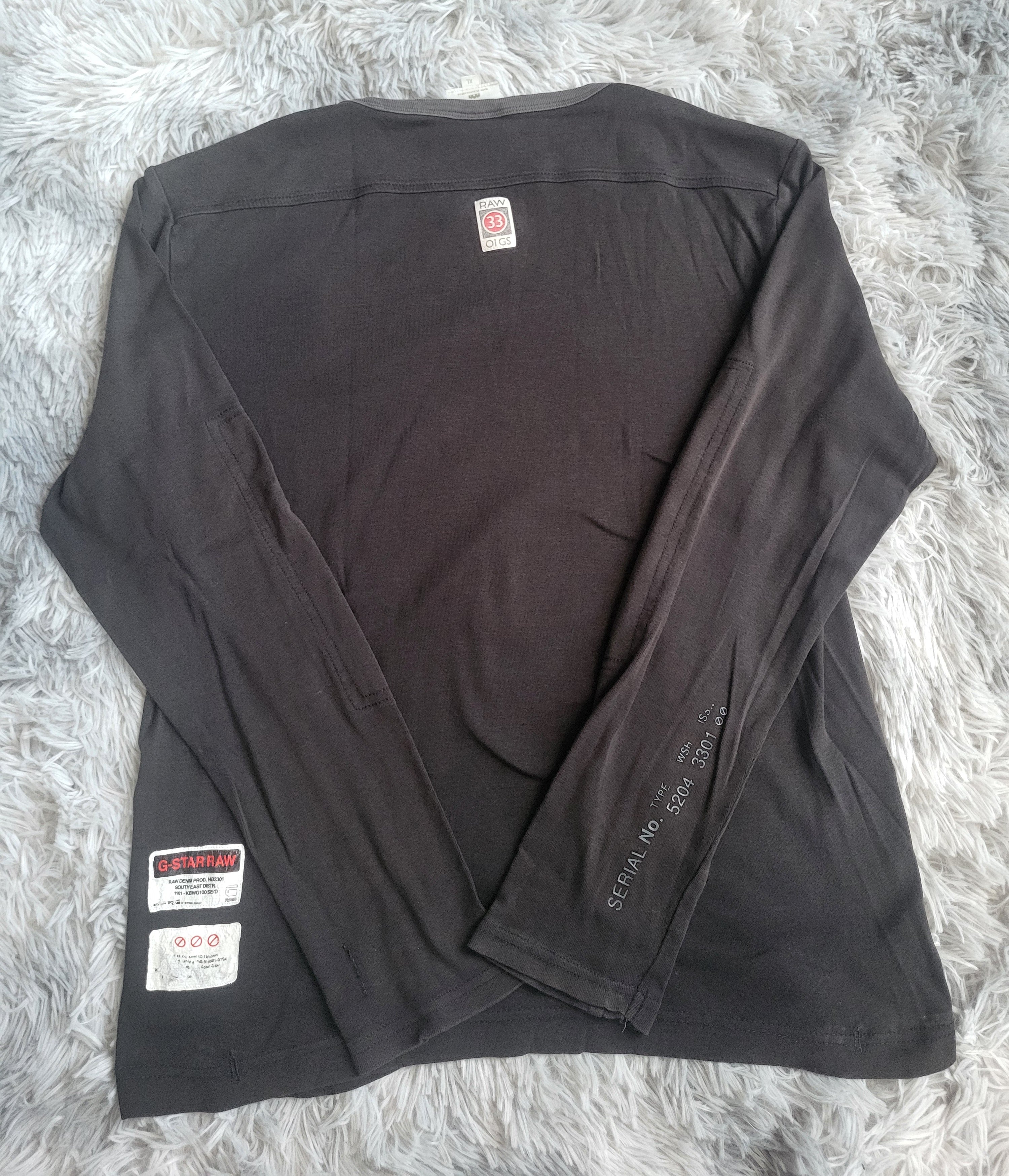 Haut Manches Longues G-Star RAW Double Layer Noir Gris Taille XL - Coton