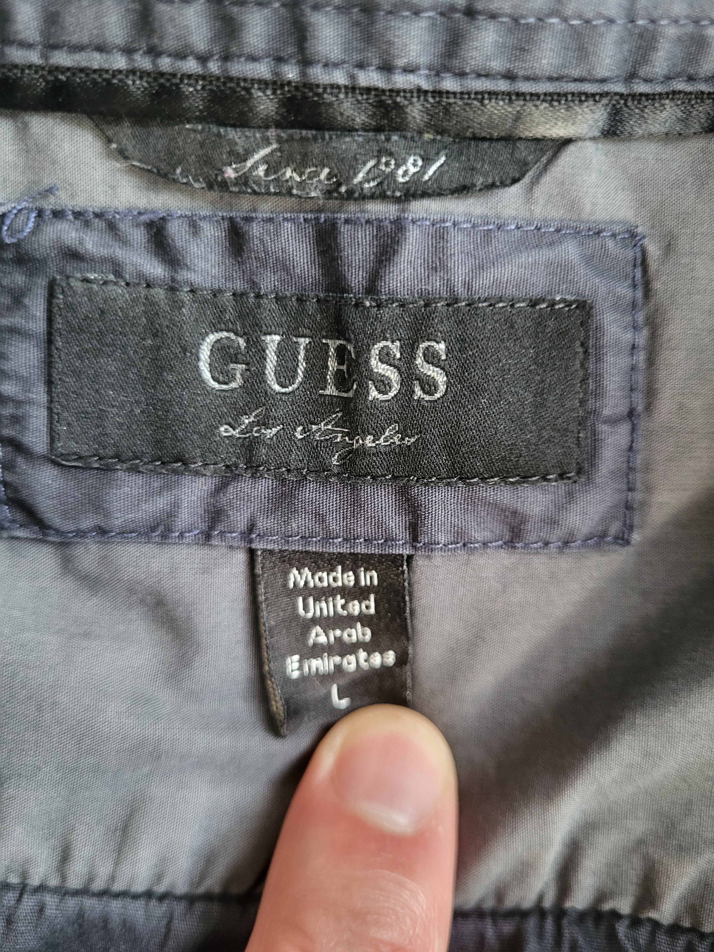 Chemise Guess - Marine - Taille L - Slim Fit – 100% Coton Premium – Style Officewear & Urbain Chic