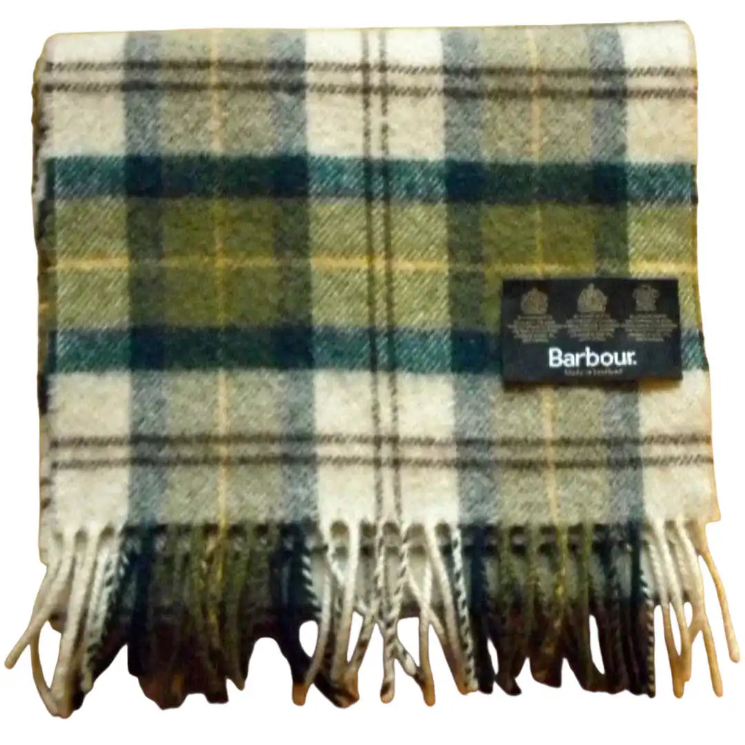 Écharpe Barbour Vintage Laine d'Agneau Écosse Carreaux Triple Warranty