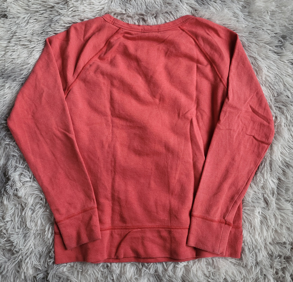 Sweatshirt Gap col rond – Rose Corail / Rouge délavé – Taille M – Manches Raglan