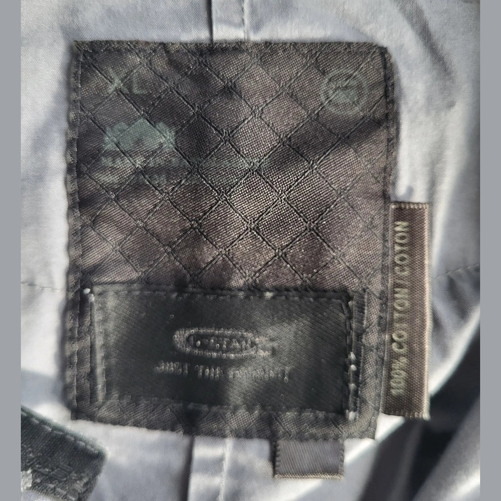 Veste Carhartt grise, taille XL, 100% coton, étiquette visible. Fripes Sélect
