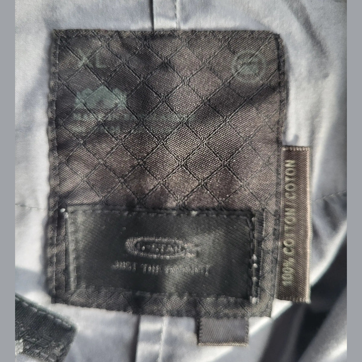 Veste Carhartt grise, taille XL, 100% coton, étiquette visible. Fripes Sélect