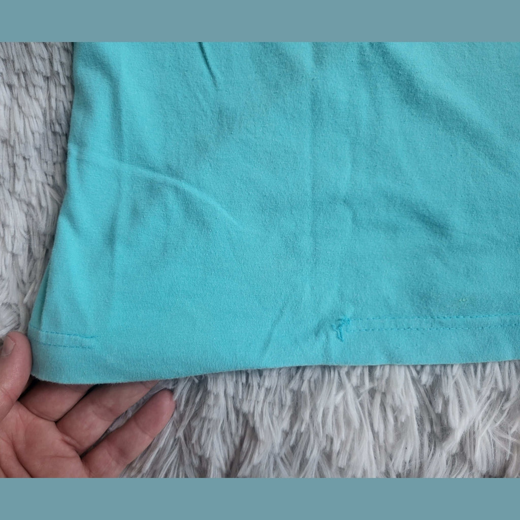 T-shirt bleu turquoise, marque et taille non visibles, Fripes Sélect