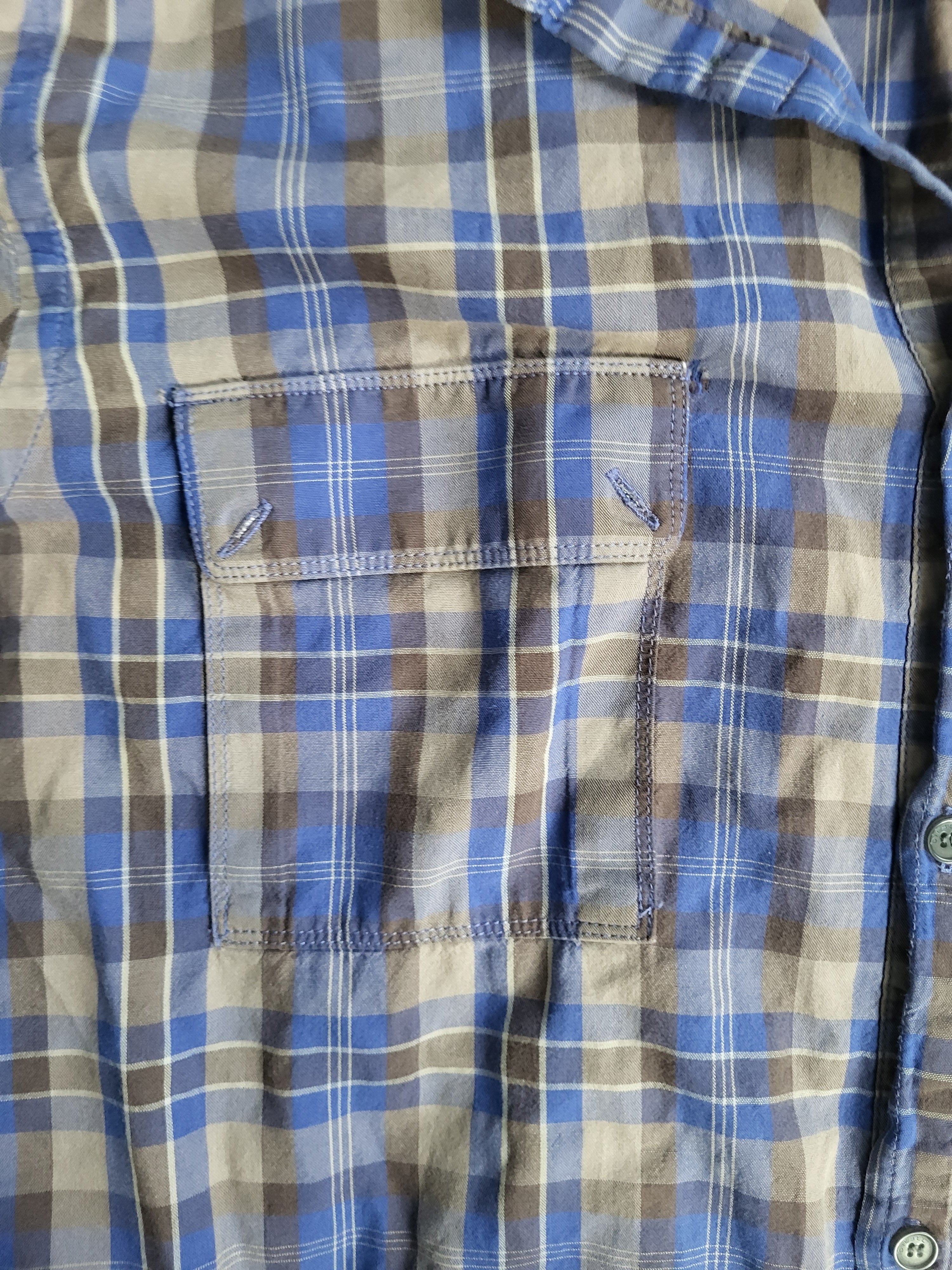 Chemise Diesel Vintage Tartan Bleu & Marron - Taille L - 100% Coton