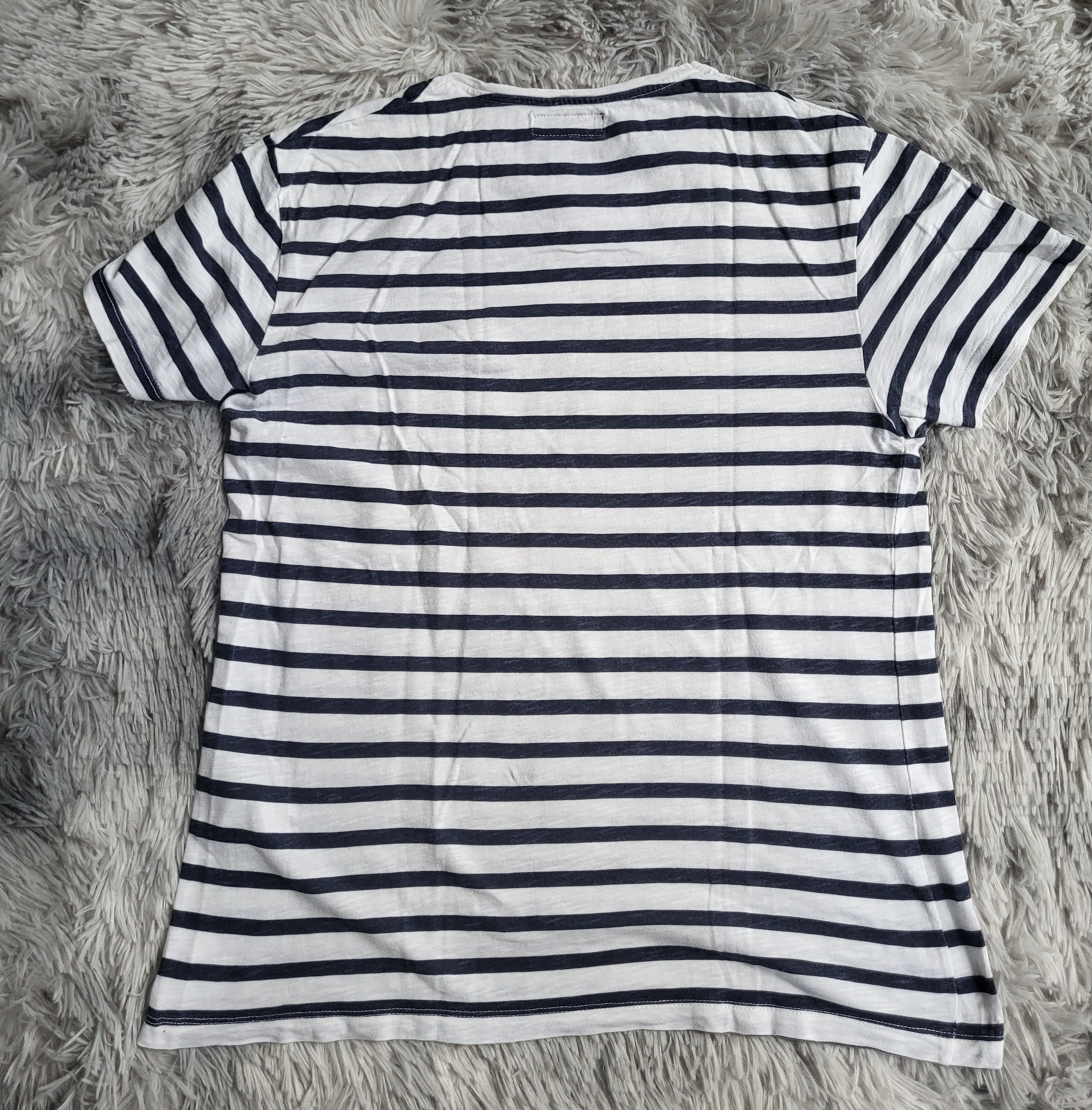 T-shirt Zara Man Basic Rayé – Style Marinière – Taille M – 100% Coton - Petit Prix