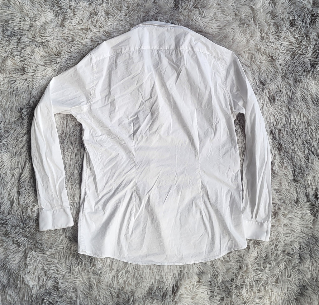 Chemise Celio Blanche Masantal - Taille L - Coupe Slim Fit - Coton Stretch Confort - Basique Homme