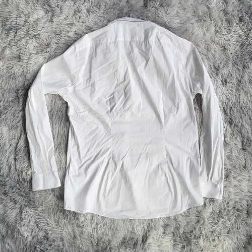Chemise Celio Blanche Masantal - Taille L - Coupe Slim Fit - Coton Stretch Confort - Basique Homme