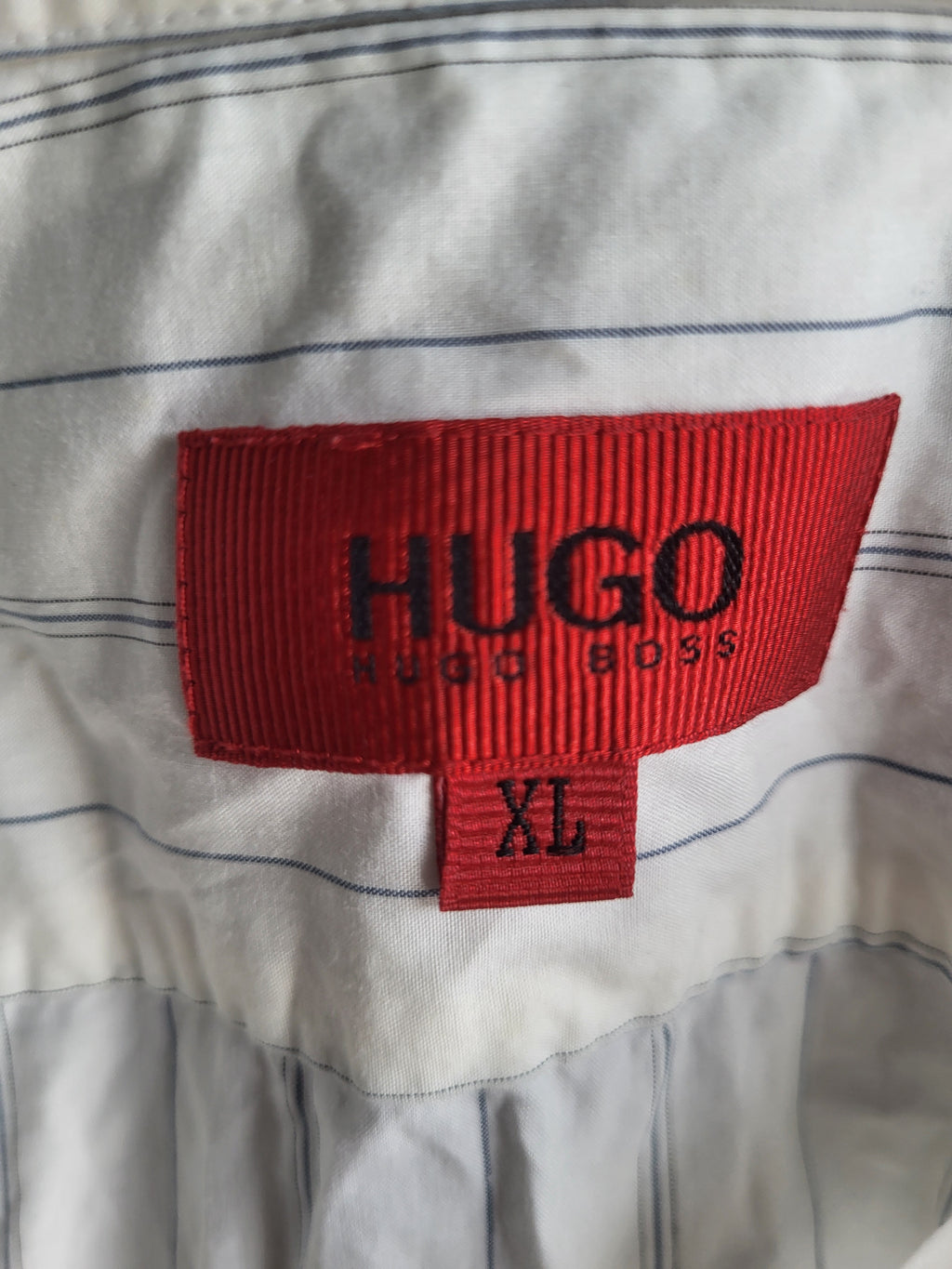 Chemise HUGO Hugo Boss Slim Fit - Rayures Bâtons Bleu/Gris - Taille XL - Idéal Custom/Détachage