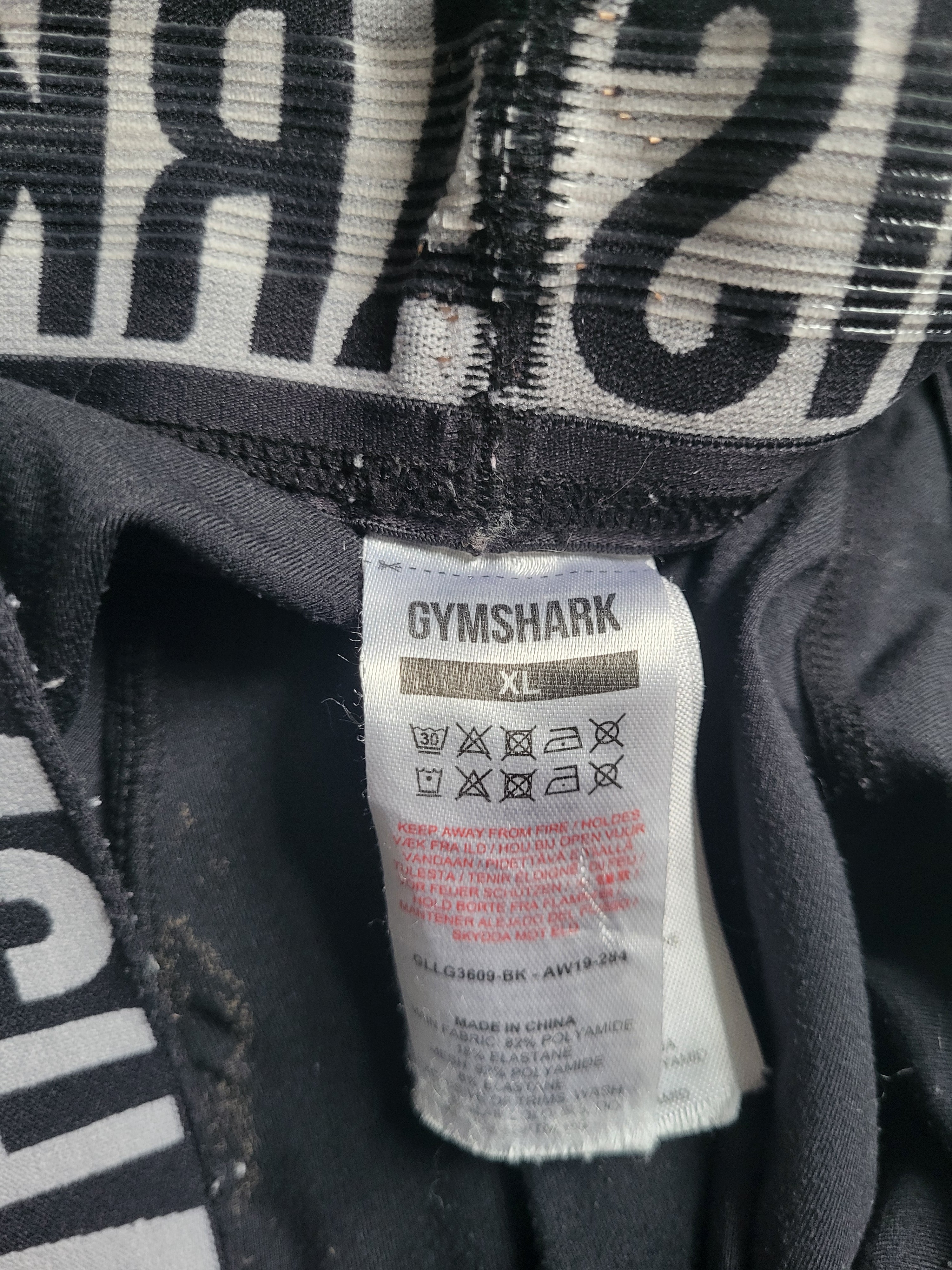 Legging de Sport Gymshark – Logo Waistband – Noir – Taille XL – Fitness & Training