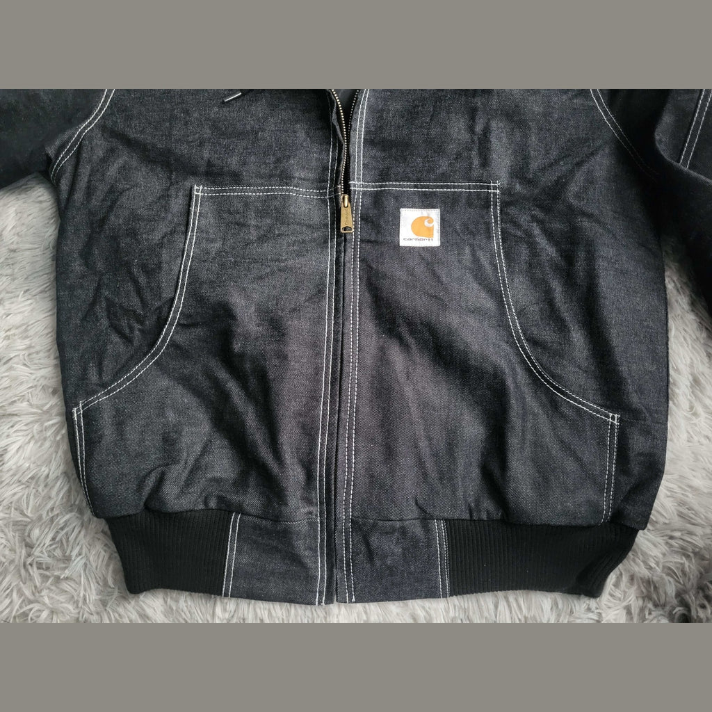 Veste Carhartt noire en denim, taille non indiquée, Fripes Sélect
