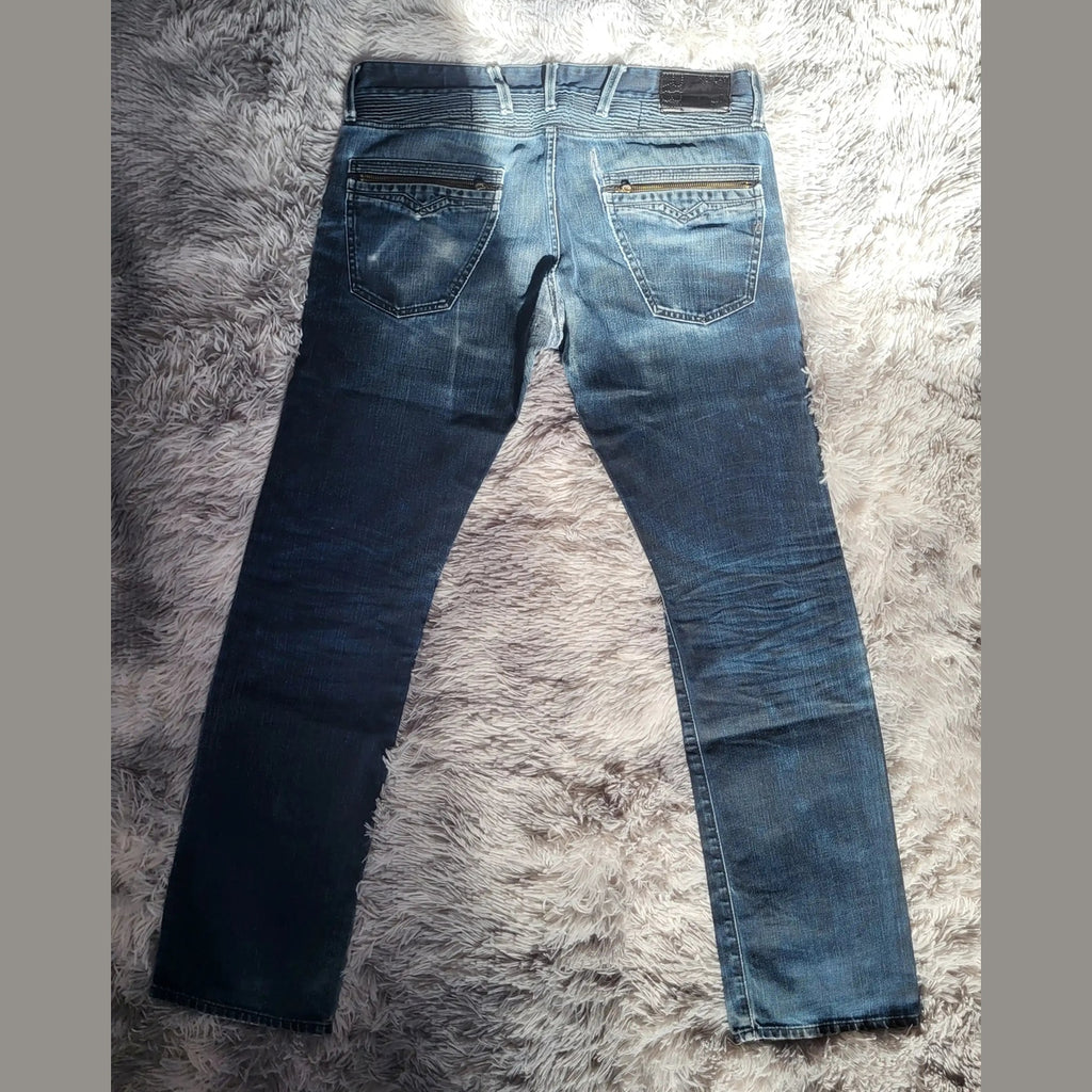 Jean Replay Jennon Bleu – Coupe Regular Slim – Denim Patiné - W34 L34