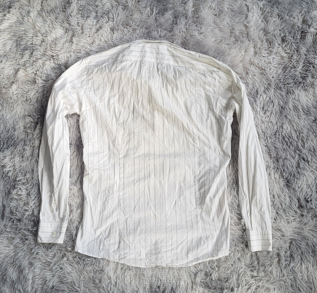 Chemise HUGO Hugo Boss Slim Fit - Rayures Bâtons Bleu/Gris - Taille XL - Idéal Custom/Détachage