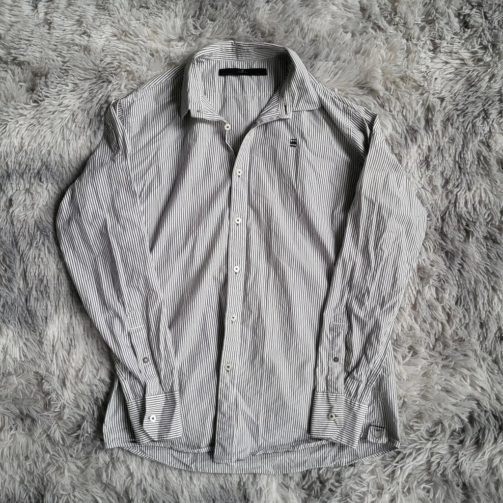 Chemise G-Star RAW 3301 Correct Line - Rayures Hickory - Taille XL - Coupe Regular Confort