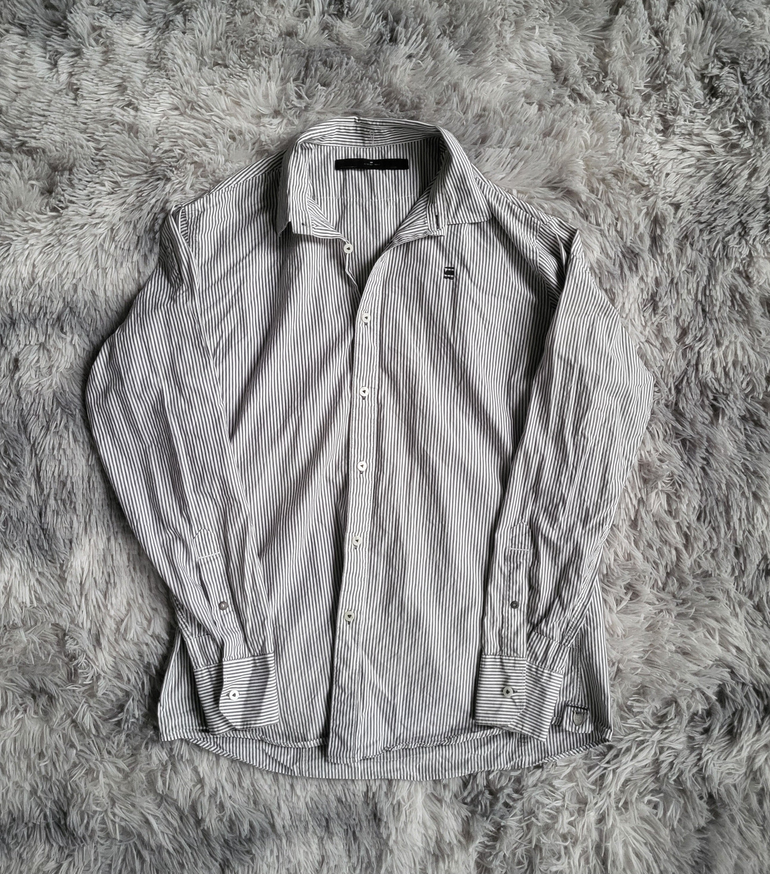 Chemise G-Star RAW 3301 Correct Line - Rayures Hickory - Taille XL - Coupe Regular Confort