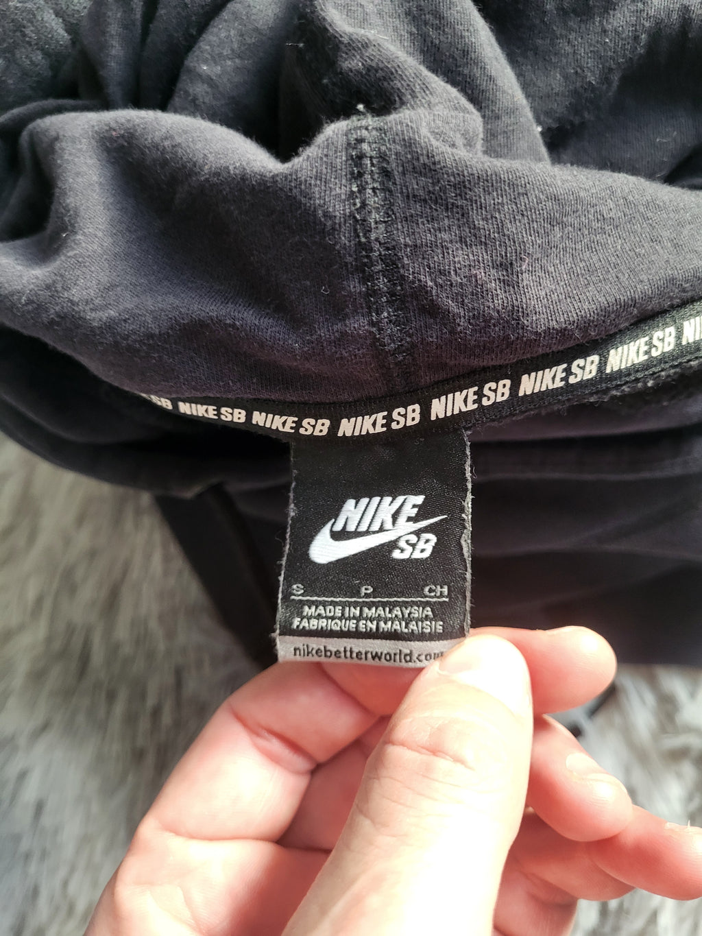 Sweat à capuche Nike SB Icon Essential Noir - Logo Blanc - Taille S