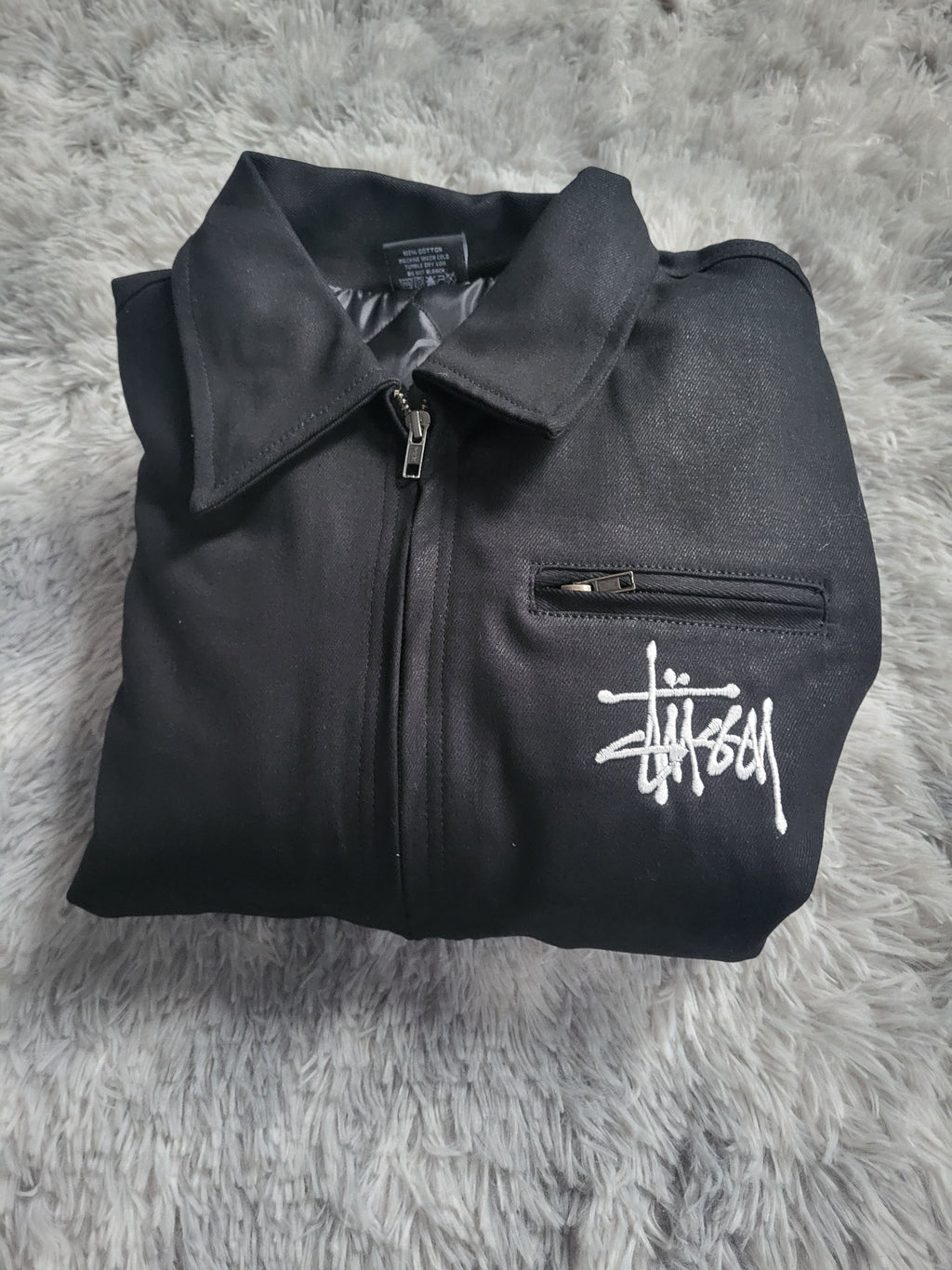Veste Stüssy Canvas Noire - Double Logo Brodé - Taille M - Neuf