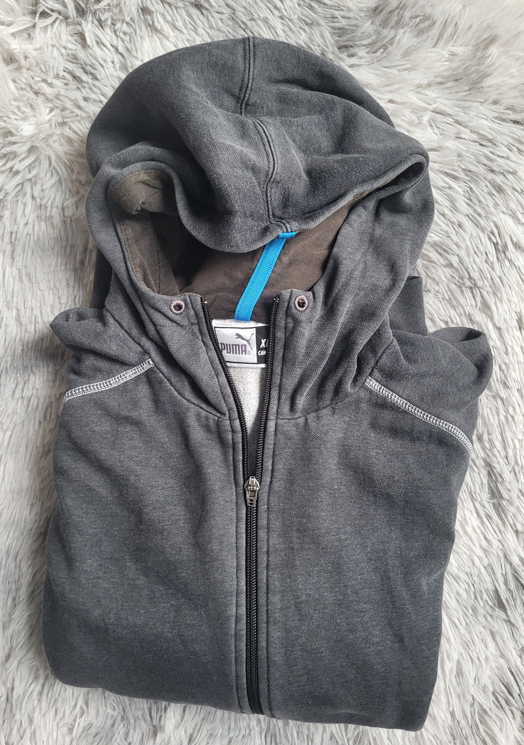 Sweat à capuche zippé Puma – Gris Anthracite – Taille XL