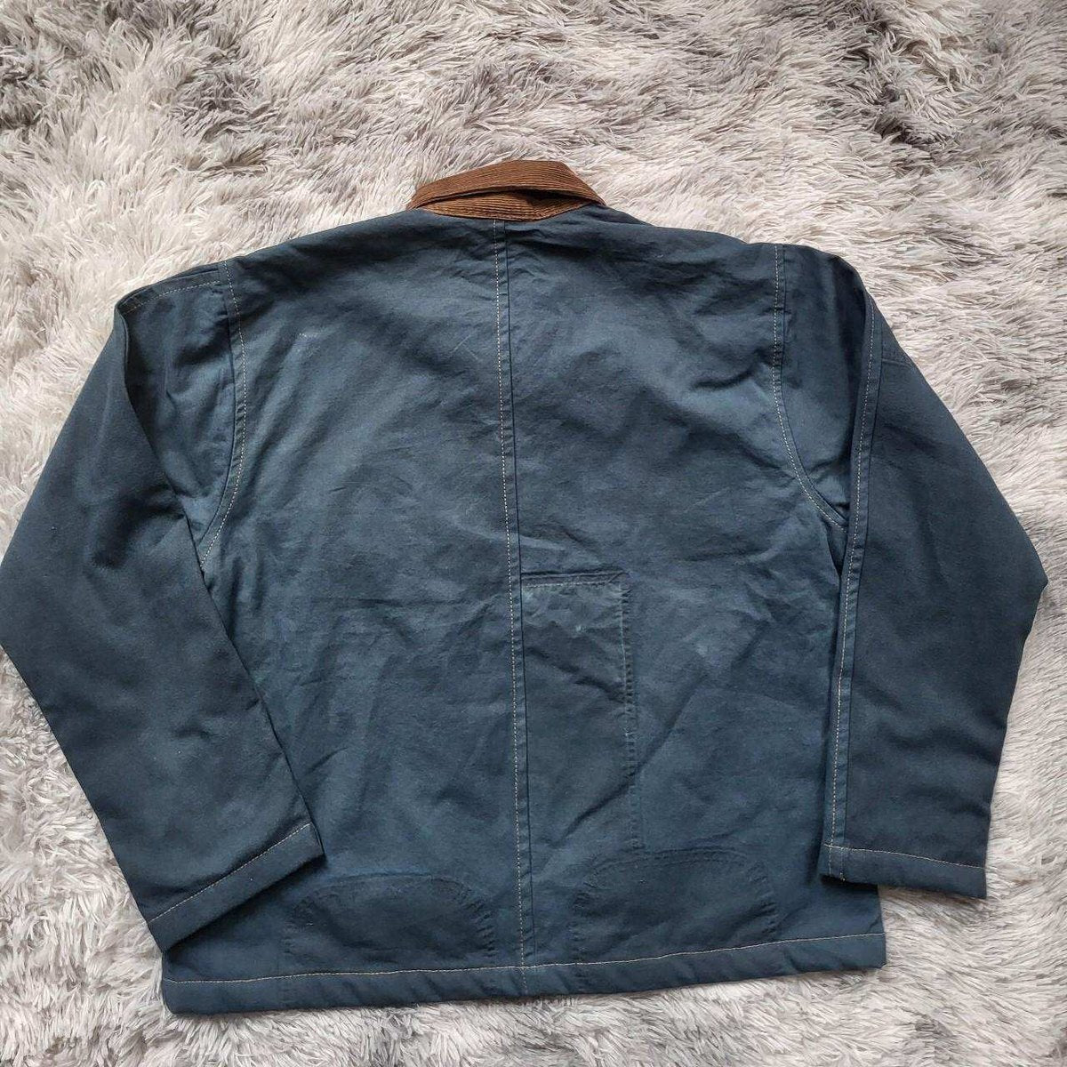 Veste Carhartt bleue en coton, col marron, taille XL, Fripes Sélect